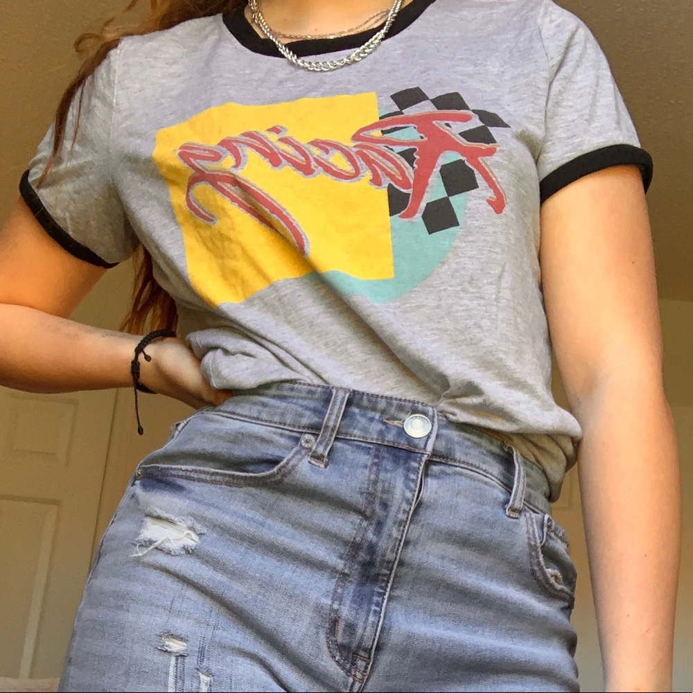grey vintage racing tee
